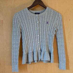 Polo by Ralph Lauren Women's Gray Cable Knit Cardigan